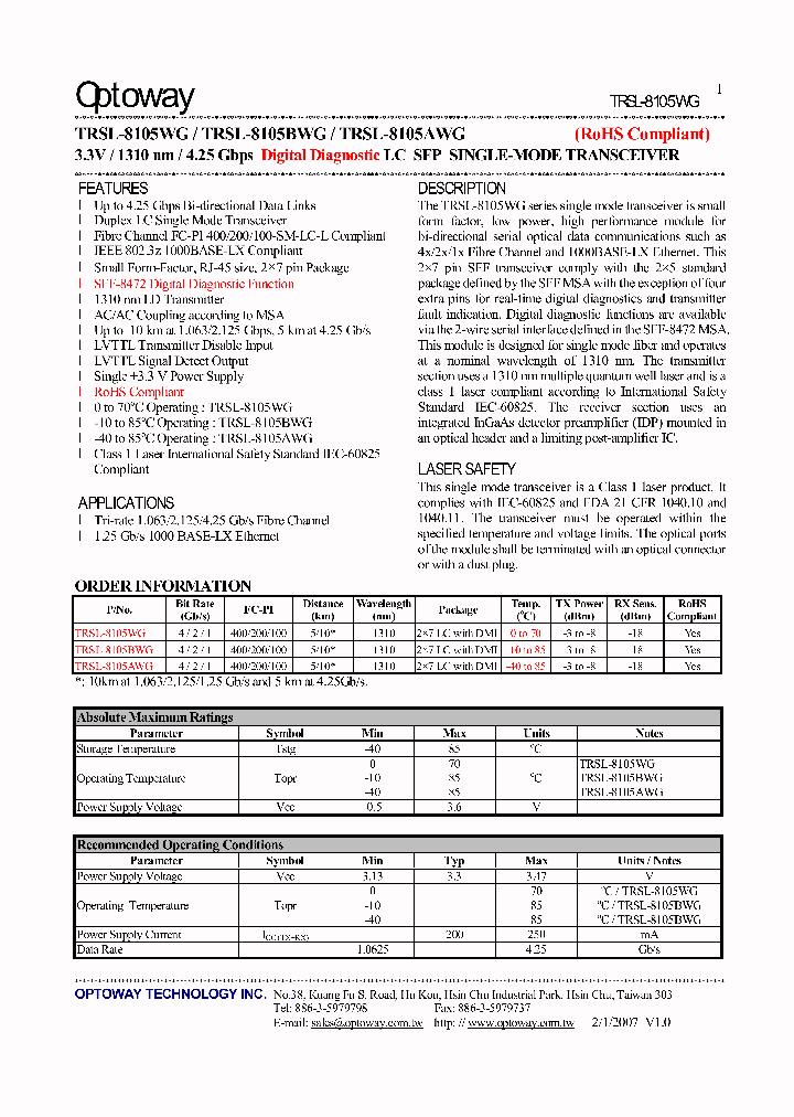 TRSL-8105WG_4128280.PDF Datasheet