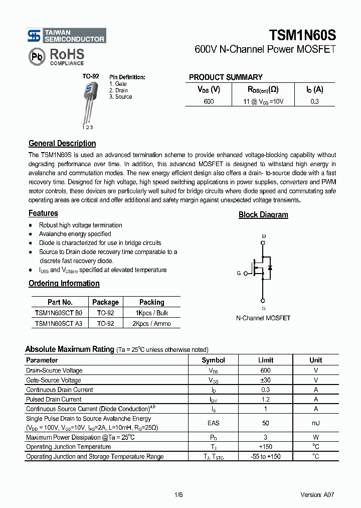 TSM1N60S07_4131200.PDF Datasheet