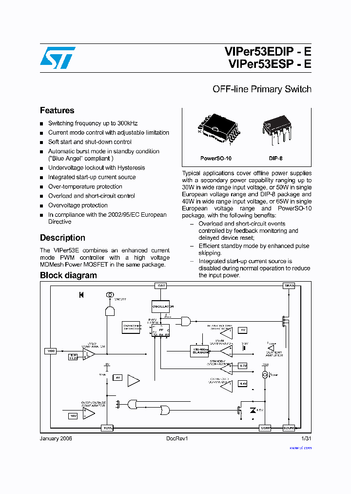 VIPER53ESPTR-E_4122518.PDF Datasheet