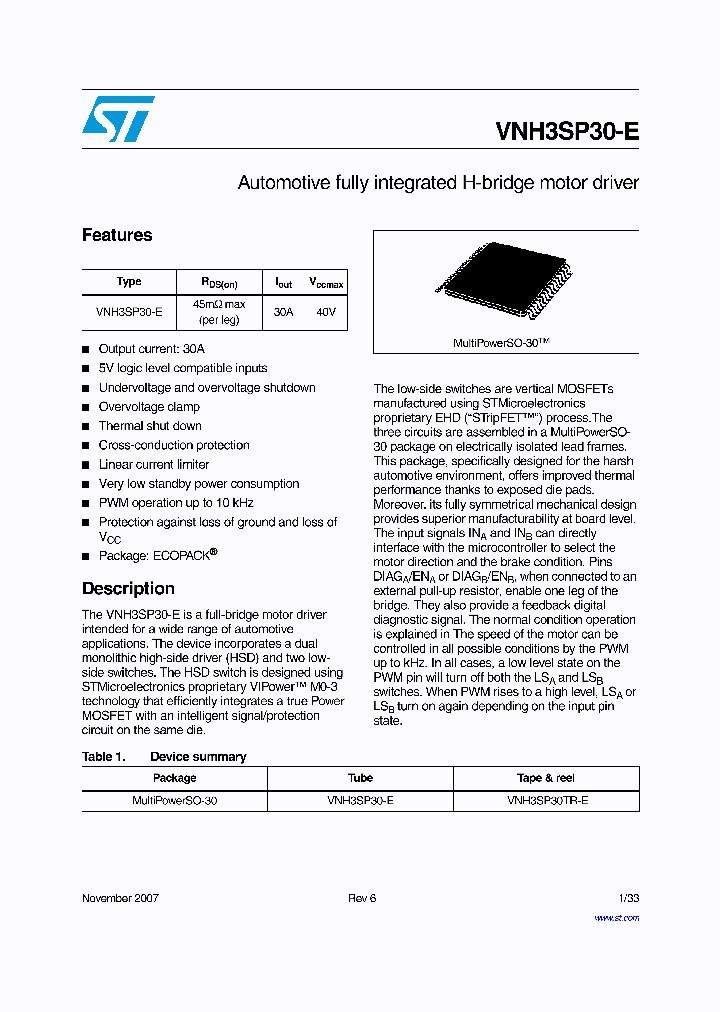 VNH3SP30TR-E_4132165.PDF Datasheet