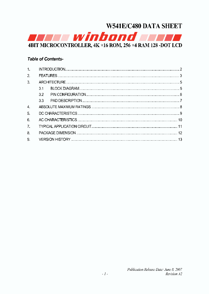 W541C480_4120412.PDF Datasheet
