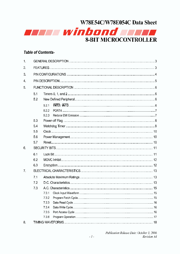 W78E054C_4106937.PDF Datasheet