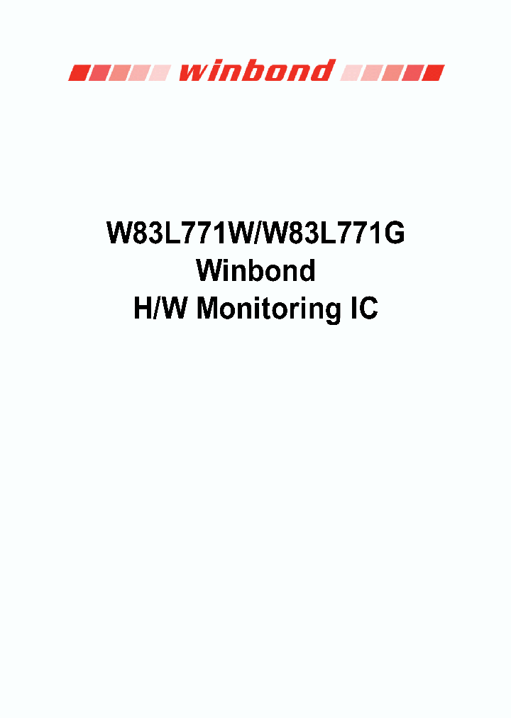 W83L771G_4120409.PDF Datasheet