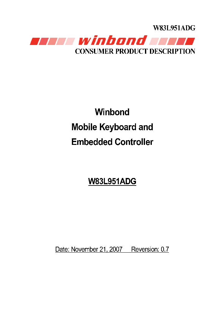 W83L951ADG_4130697.PDF Datasheet
