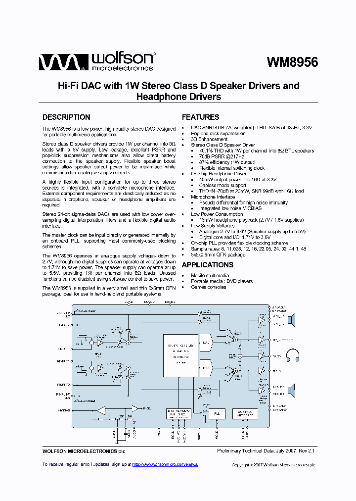 WM8956GEFL_4153606.PDF Datasheet