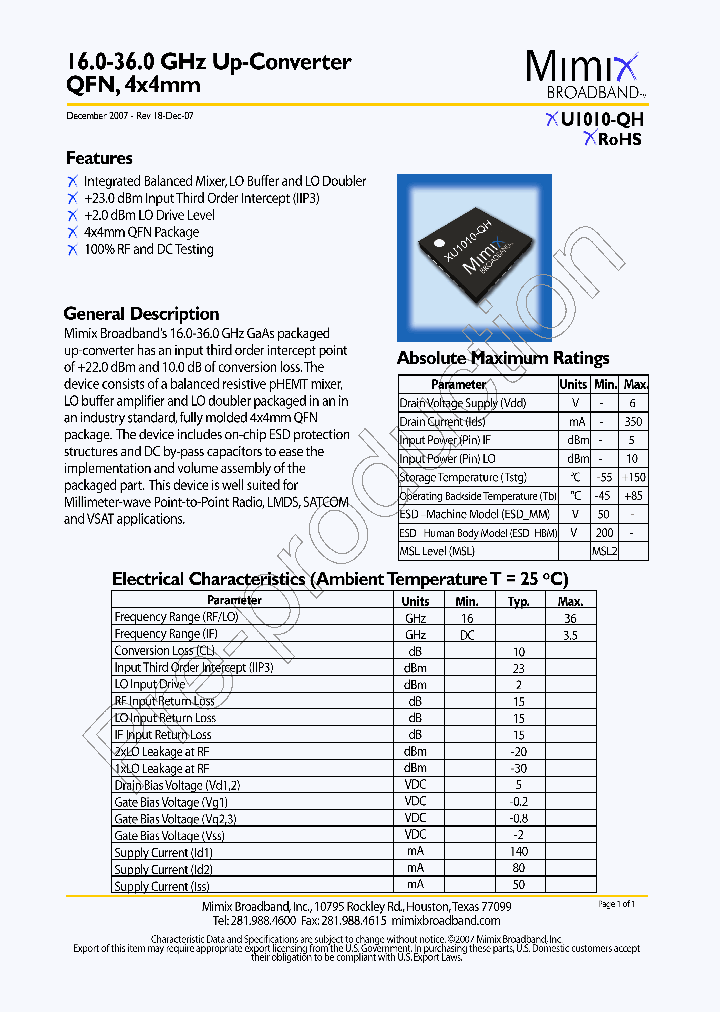 XU1010-QH_4143434.PDF Datasheet