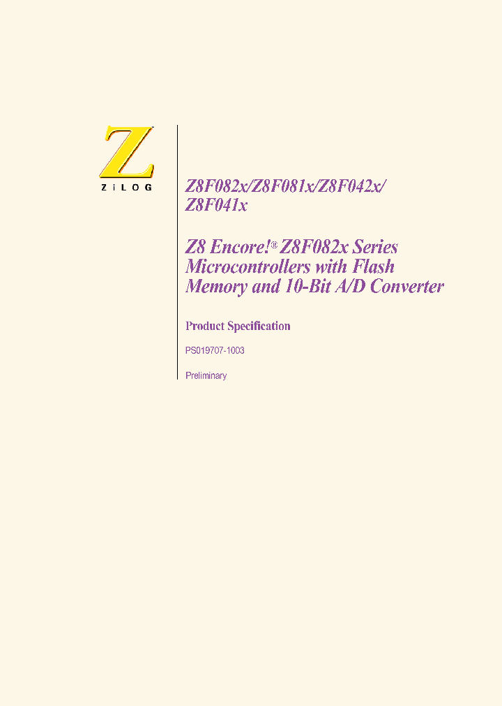 Z8F0811_4100530.PDF Datasheet