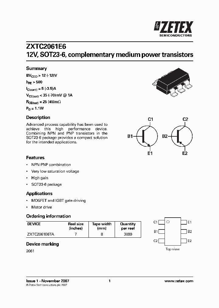 ZXTC2061E6TA_4130512.PDF Datasheet