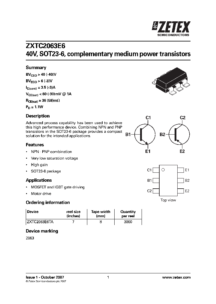 ZXTC2063E6TA_4130510.PDF Datasheet