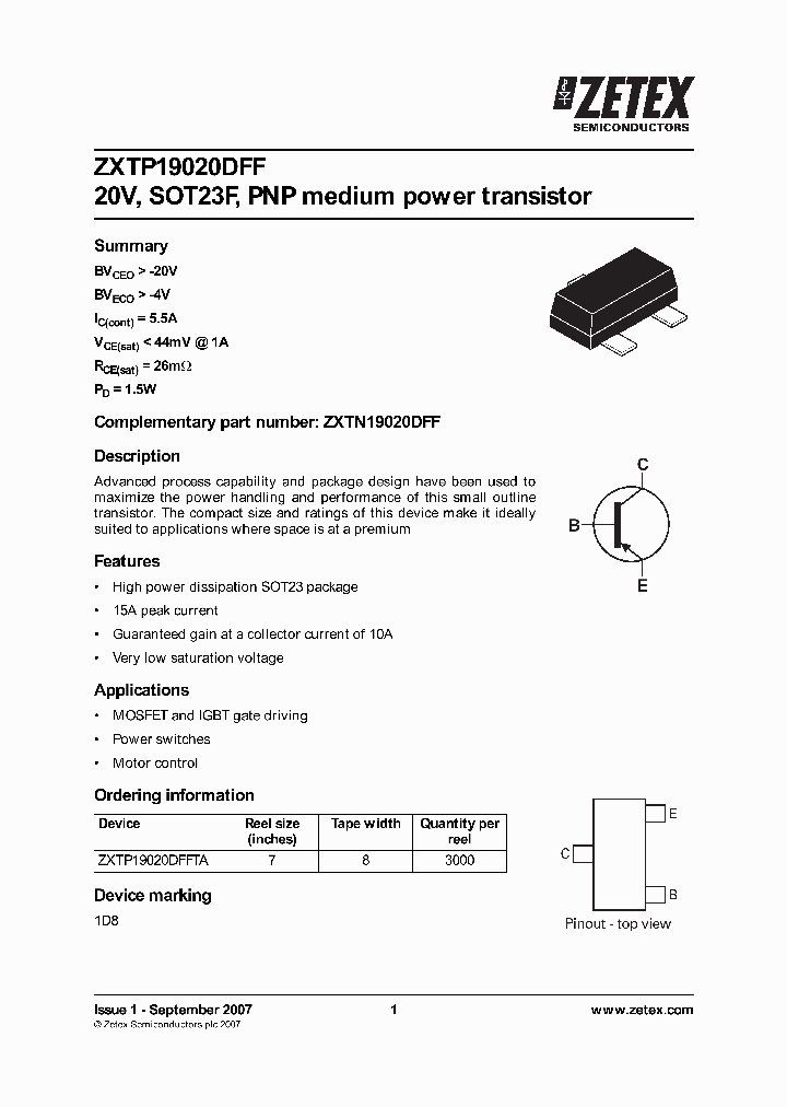 ZXTP19020DFFTA_4144929.PDF Datasheet