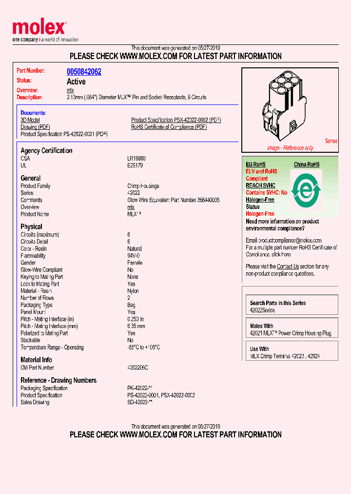 0050842062_4795690.PDF Datasheet
