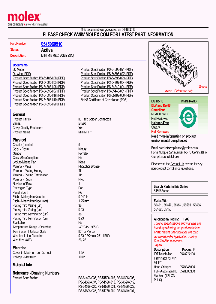 0545960910_4846075.PDF Datasheet