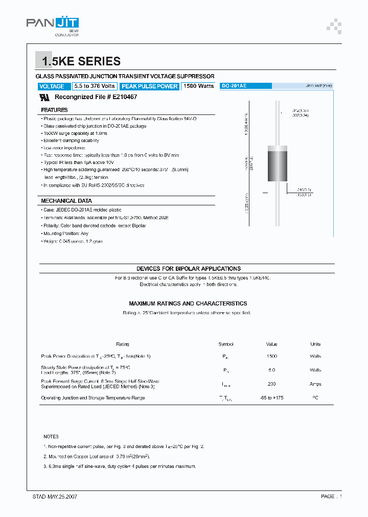 15KE350_4516886.PDF Datasheet