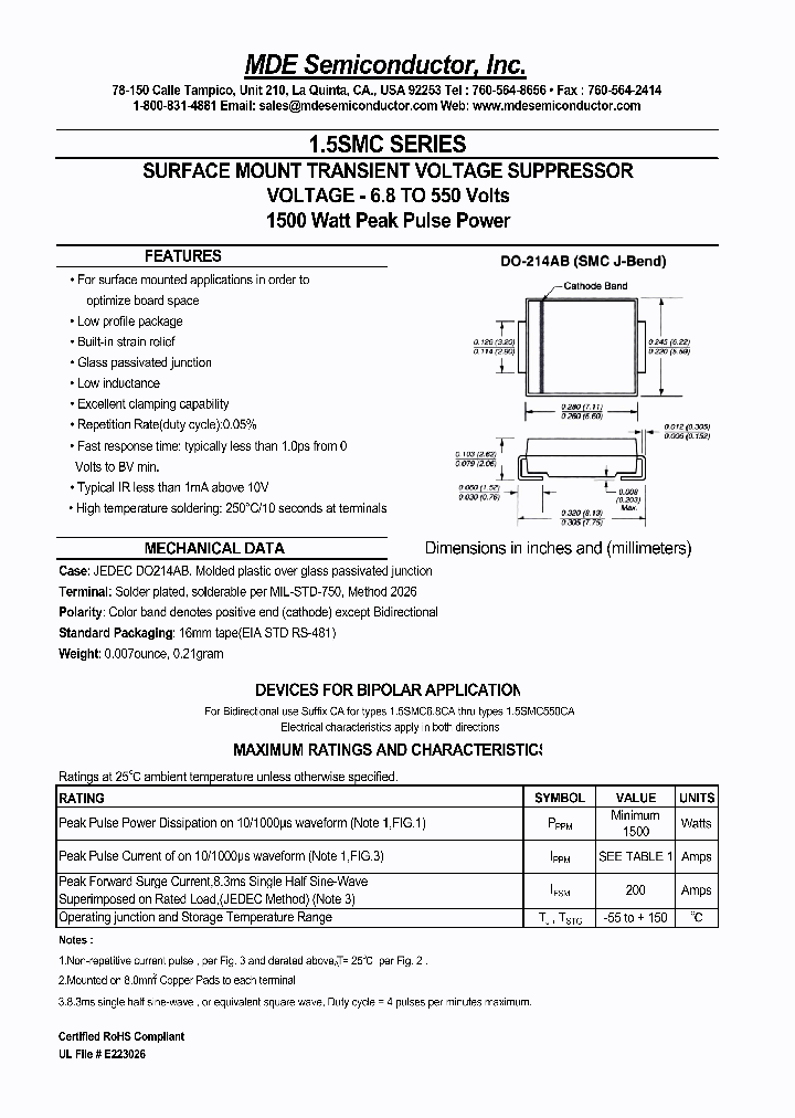 15SMC100A_4459374.PDF Datasheet