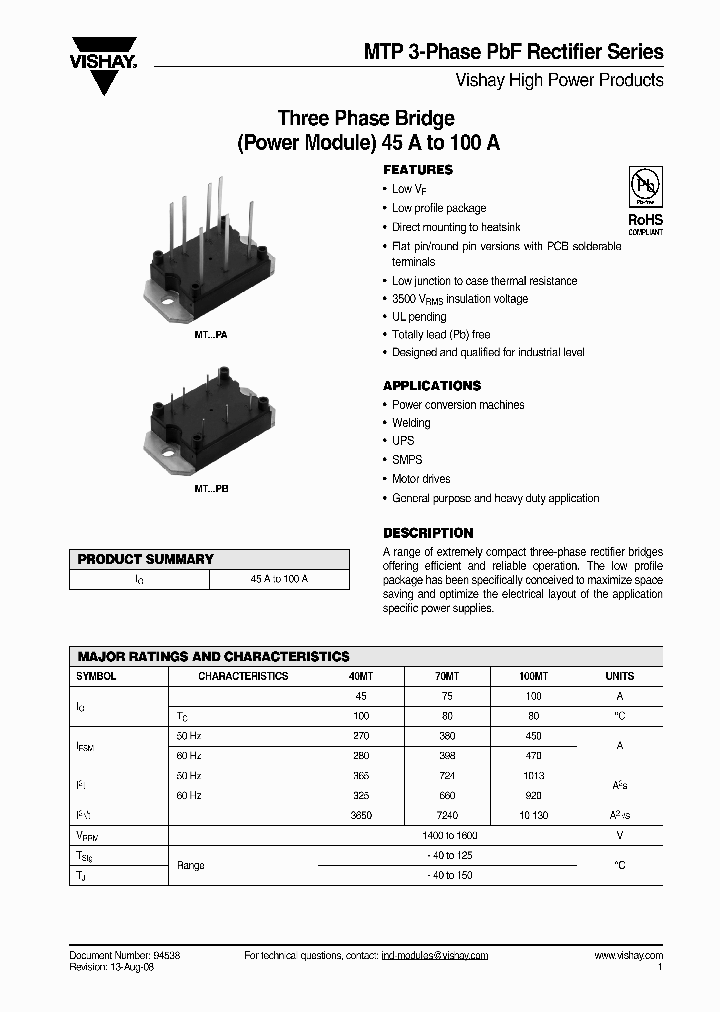 100MT160PBPBF_4275099.PDF Datasheet