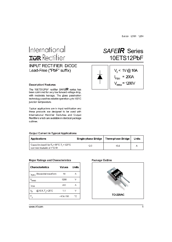10ETS12PBF_4177948.PDF Datasheet