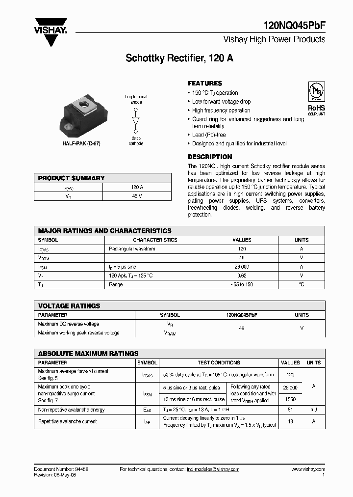 120NQ045PBF_4809729.PDF Datasheet