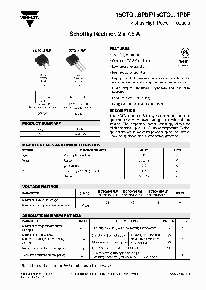 15CTQ040SPBF_4788434.PDF Datasheet