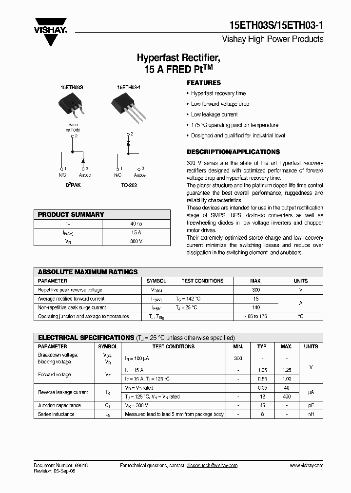 15ETH03-1TRL_4400813.PDF Datasheet
