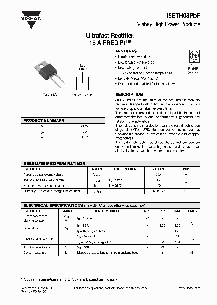 15ETH03PBF_4400821.PDF Datasheet