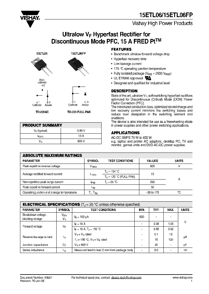 15ETL06FP_4314256.PDF Datasheet