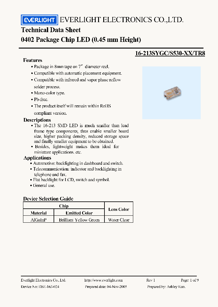16-213SYGC_4855763.PDF Datasheet