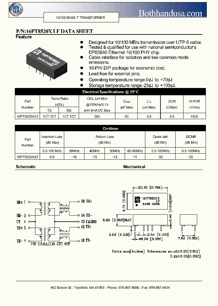 16PT8520X-LF_4646490.PDF Datasheet