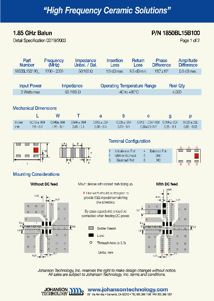 1850BL15B100_4674339.PDF Datasheet