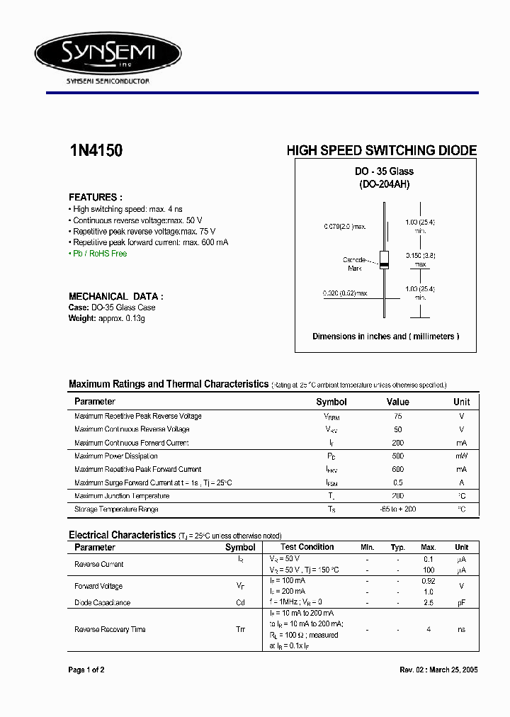 1N4150_4653659.PDF Datasheet