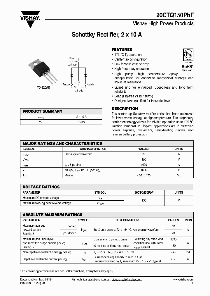 20CTQ150PBF_4246135.PDF Datasheet
