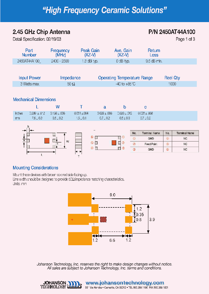 2450AT44A100_4566067.PDF Datasheet