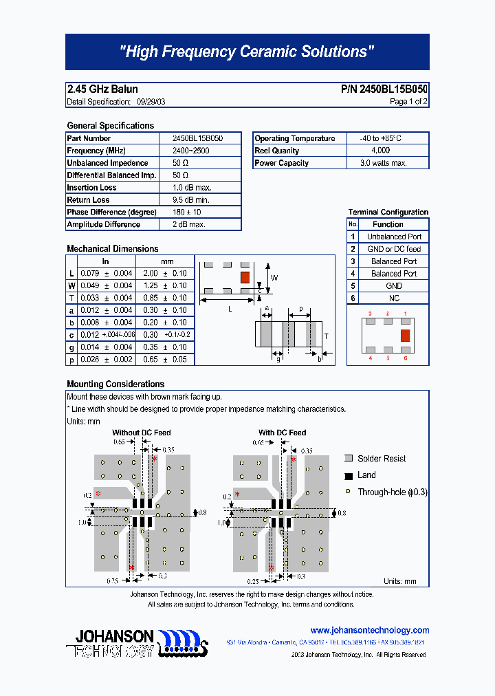 2450BL15B050_4867782.PDF Datasheet