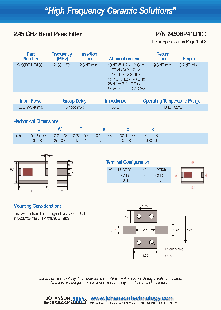 2450BP41D100_4602461.PDF Datasheet