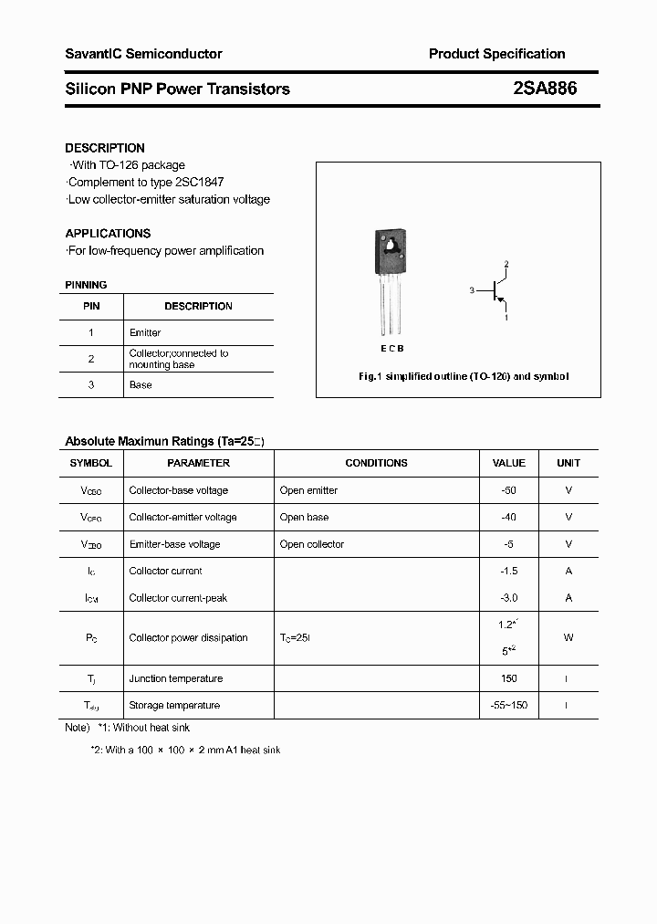 2SA886_4390598.PDF Datasheet