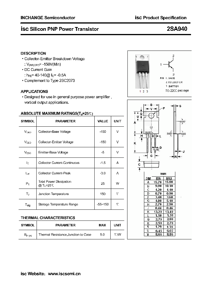 2SA940_4329830.PDF Datasheet