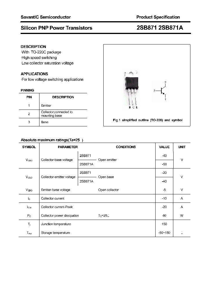 2SB871_4418418.PDF Datasheet