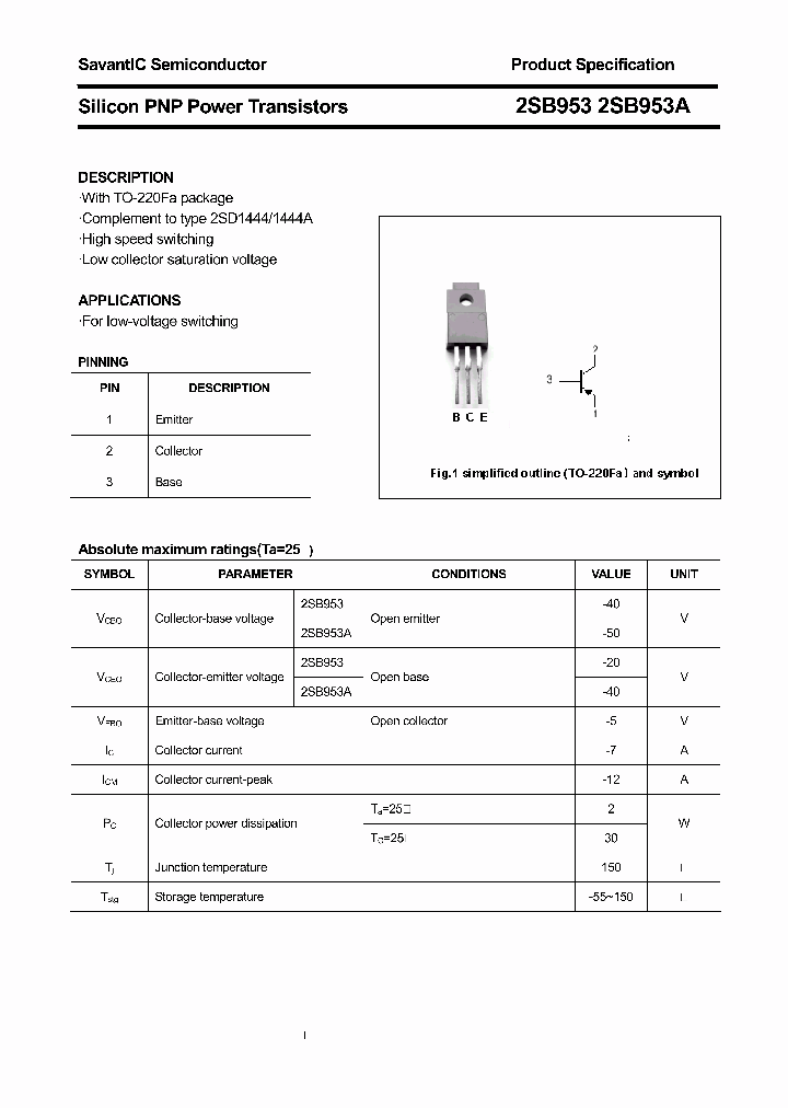 2SB953_4406326.PDF Datasheet