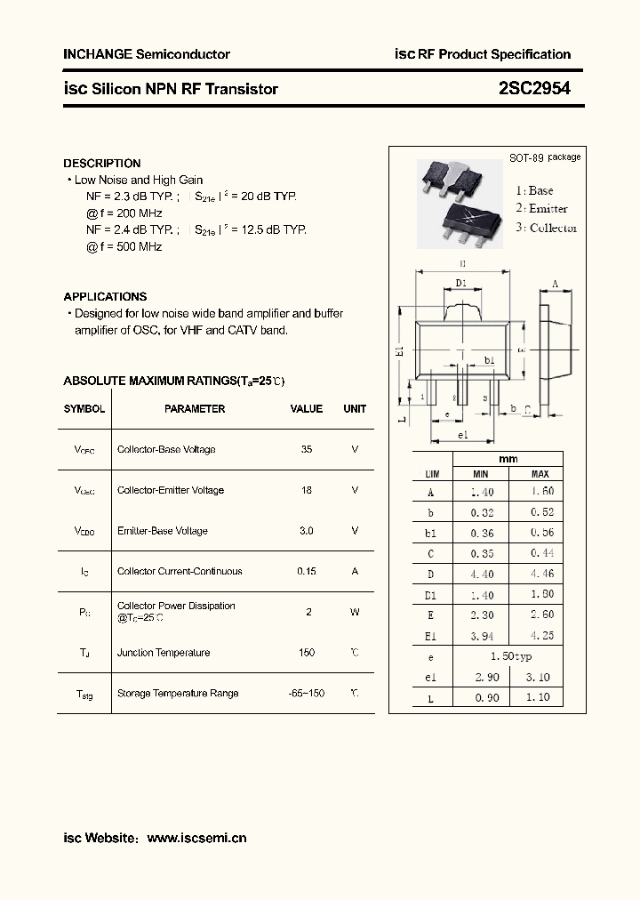 2SC2954_4306482.PDF Datasheet