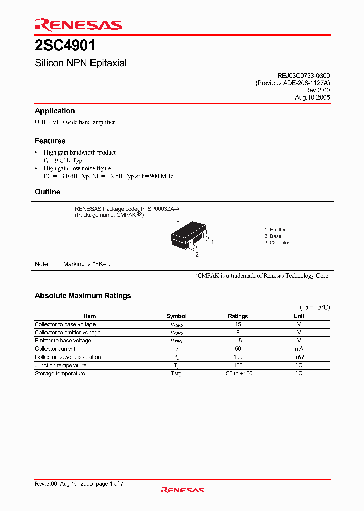 2SC4901YK-TL-E_4339181.PDF Datasheet