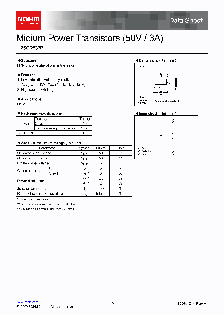 2SCR533P_4576214.PDF Datasheet