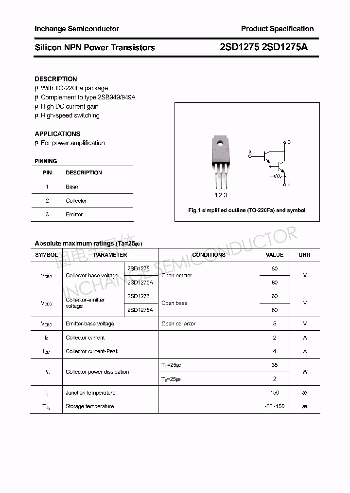 2SD1275_4328119.PDF Datasheet