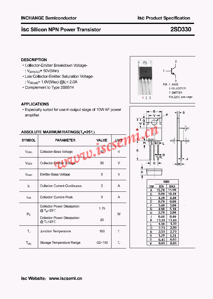 2SD330_4590014.PDF Datasheet
