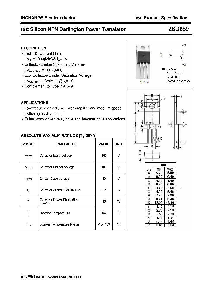 2SD689_4305729.PDF Datasheet