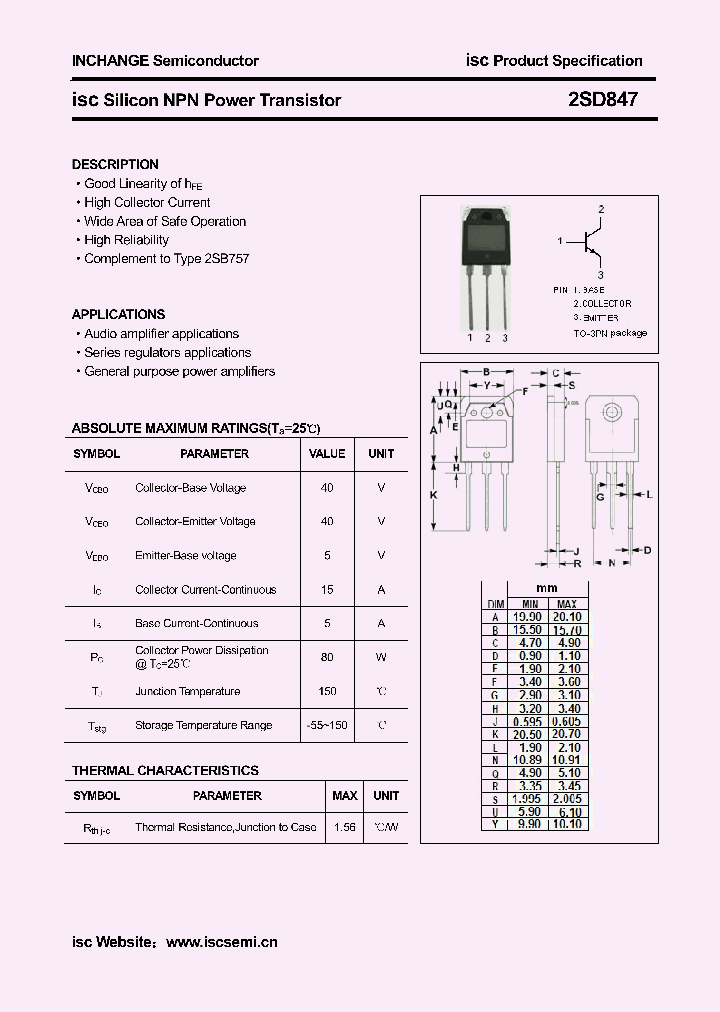 2SD847_4305709.PDF Datasheet