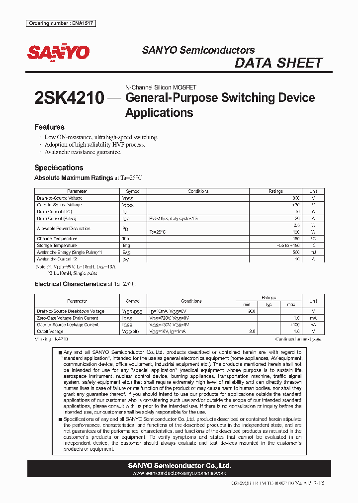 2SK4210_4593014.PDF Datasheet