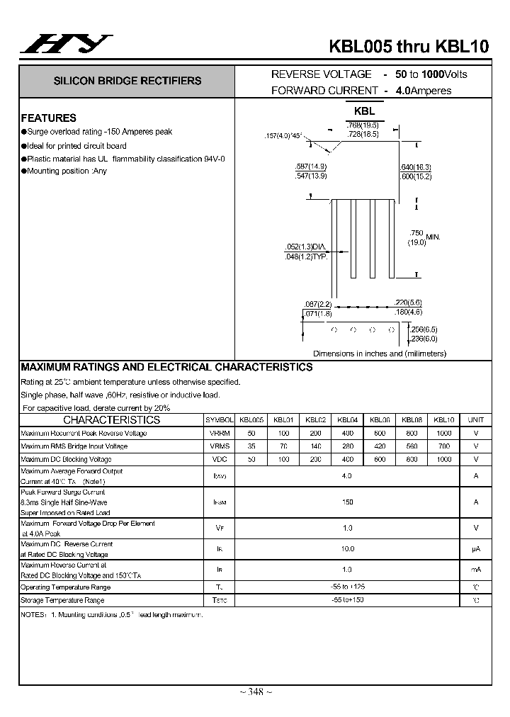 KBL005-KBL10_4504966.PDF Datasheet