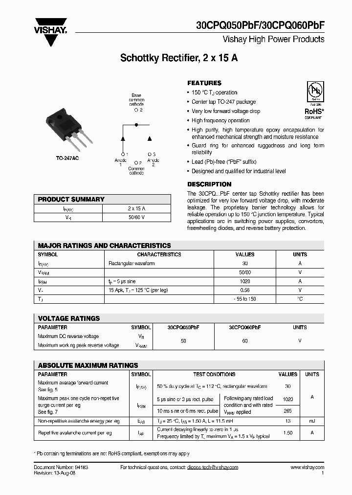 30CPQ050PBF_4271105.PDF Datasheet