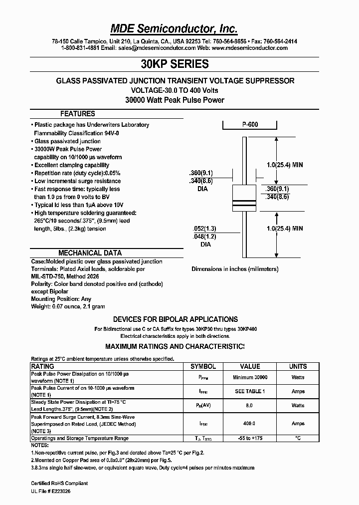 30KP168A_4461456.PDF Datasheet