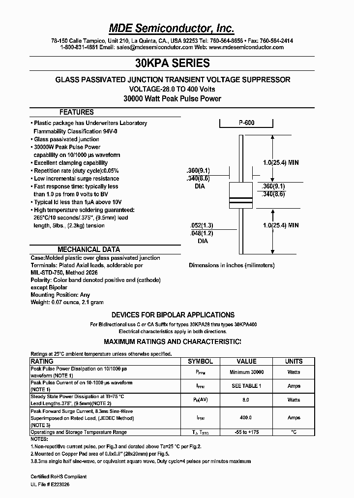 30KPA30A_4455568.PDF Datasheet