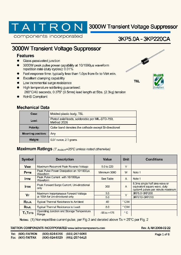 3KP15CA_4198500.PDF Datasheet